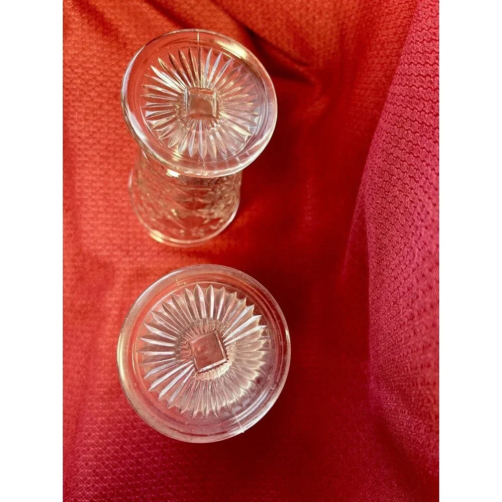 Set Of 2 Hazel Atlas 1950s Big Top Peanut Butter Footed Water Glasses Vintage